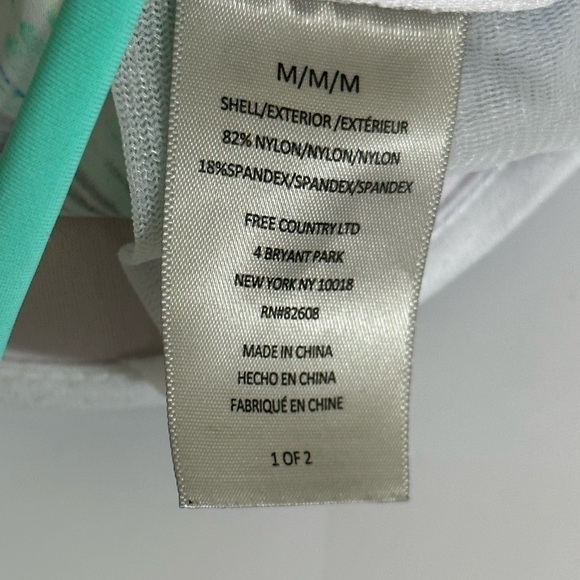 Free Country sz med tankini top in blues, lime green, black - Picture 12 of 13